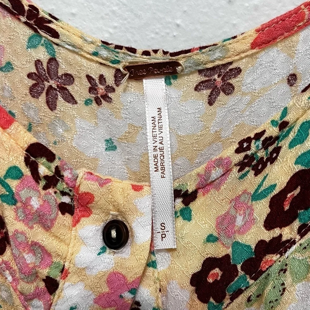 Free People Floral Callie Tunic Dress Vintage Combo Size Small - Picture 4 of 9